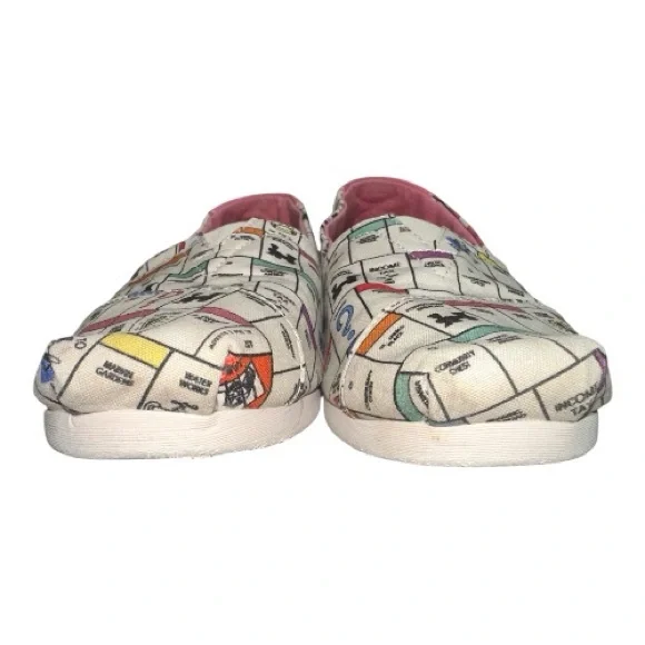 TOMS Women's Monopoly Board Flats - Pink and Cream - Picture 4 of 9